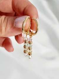 Ohrringe aus Glasfacettenperlen Edle Perlenohrringe Elegante Ohrringe 8