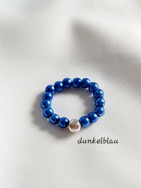 Blaue Perlenringe Glaswachsperlenringe elastisches Ringe Frauenringe 2