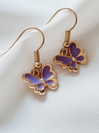 Schmetterlings Ohrringe vergoldete Ohrringe Schmetterlings-Anhänger