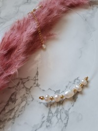 Damen Halskette Schwebende Halskette Perlen Schmuck 2