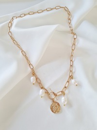 Handgefertigte Perlenkette Süßwasserperlenkette Frauen Halskette 8