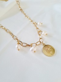 Schlichte Perlenkette Halskette kurz handgefertigte Perlenkette 8