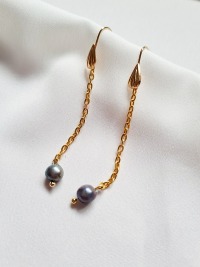 Süßwasser Perlen Ohrringe lange elegante Perlenohrringe 4