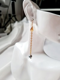 Süßwasser Perlen Ohrringe lange elegante Perlenohrringe