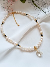 Luxuriöse Halskette funkelnde Perlen glitzernden Anhänger 7