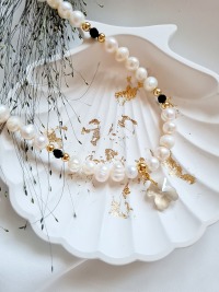 Luxuriöse Halskette funkelnde Perlen glitzernden Anhänger 4