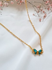 Süße Halsketten Blauer Schmetterlinge Schmuck für Mädchen 7