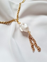 Elegante Halskette Perlenkette Edelstahl Halskette 5