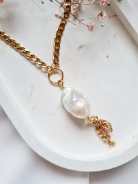 Elegante Halskette Perlenkette Edelstahl Halskette 3