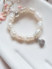 Perlen Ringe mit Zirkonia Anhänger Süßwasser Perlen Edelringe zartes Design Perlenring 5