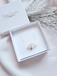 Perlen Ringe mit Zirkonia Anhänger Süßwasser Perlen Edelringe zartes Design Perlenring 2