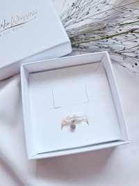 Perlen Ringe mit Zirkonia Anhänger Süßwasser Perlen Edelringe zartes Design Perlenring