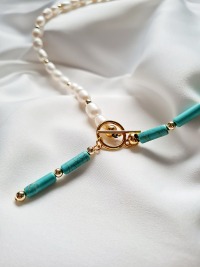 Edle Halskette Süßwasser Perlen Kette elegante Kette 7