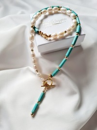 Edle Halskette Süßwasser Perlen Kette elegante Kette 3