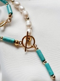 Edle Halskette Süßwasser Perlen Kette elegante Kette