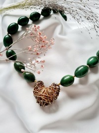 Halskette aus afrikanischen Jadeperlen 8