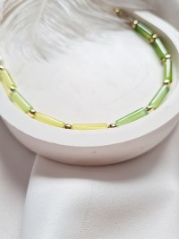 Sommer Halskette Süßwasser Zuchtperlen Grüner Achat 9