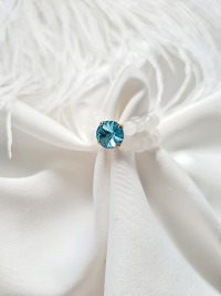 Jadeperlen Ring Kristallring Perlen Ring eleganter Schmuck 4