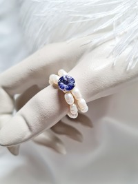 Süßwasser Perlen Perlen Ring auffällige Schmucksteine hochwertige Materialien
