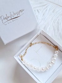 Süßwasser-Zucht-Perlen Gliederkette Armband für Frauen hochwertige Gliederkette