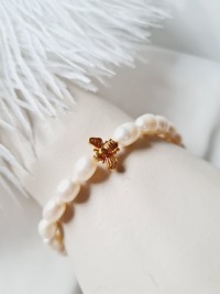 Süßwasser-Zucht-Perlen Armband Biene Damen-Schmuck besondere Anlässe