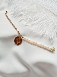 Armband Süßwasser-Zucht-Perlen Armband mit Gliederkette Schmuckstück zeitloses Design 3