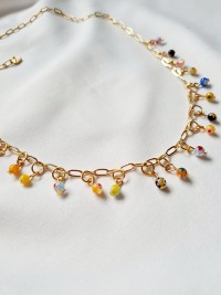 Millefiori Halskette Gliederkette farbenfrohes Accessoire Sommerschmuck handgefertigte Glaspe