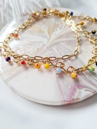 Millefiori Halskette Gliederkette farbenfrohes Accessoire Sommerschmuck handgefertigte