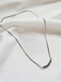 Hämatitperlen Halskette Gliederkette silberne Halskette 8