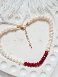 Halskette Süßwasser-Zucht-Perlen Jadeperlen handgefertigt natürliche Eleganz 8