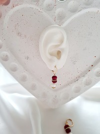 Ohrringe Süßwasser-Zucht-Perlen Jadeperlen rot elegant 5