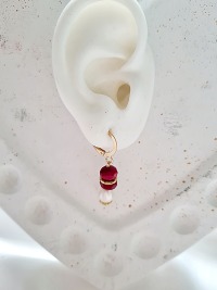 Ohrringe Süßwasser-Zucht-Perlen Jadeperlen rot elegant 6