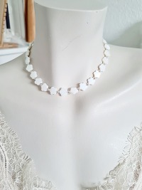 Perlmuttblüten Halskette Perlmutt Schmuck elegante Halskett zeitloses Accessoire