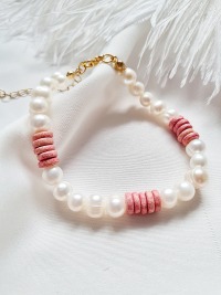 Sommerliche Eleganz Armbänder Süßwasser-Zucht-Perlen Keramikperlen zeitlose Schönheit 5