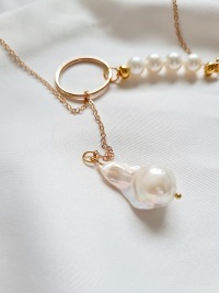 Halskette Gliederkette Süßwasser-Zucht-Perlen Eleganz zeitlose Schönheit
