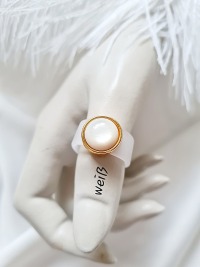 bunte Ringe wunderschöne Ringe Ringe aus PVC-Band Cabochonperlen einzigartiges Accessoire 3