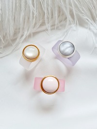 bunte Ringe wunderschöne Ringe Ringe aus PVC-Band Cabochonperlen einzigartiges Accessoire 6