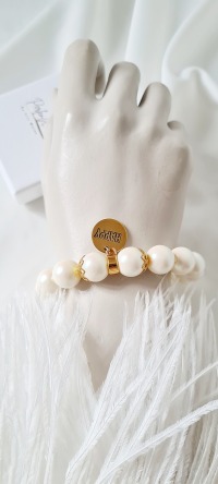 Armbänder aus 12 mm großen Preciosa Nacre Pearls 19