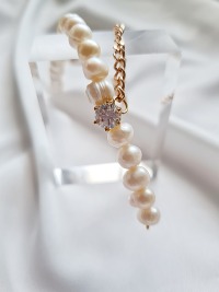 Edelstahlschmuck Süßwasserperlen hochwertige Perlen Halskette 2