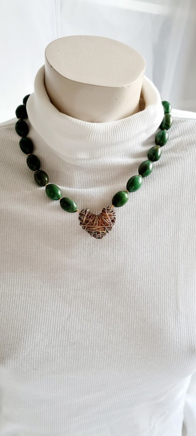 Halskette | afrikanische Jadeperlen