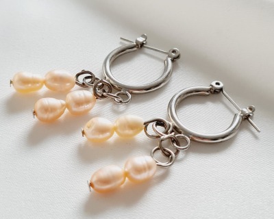 Ohrringe mit Süßwasserperlen - Ohrringe Ohrring Silberohrringe Hängeohrringe Perlenohrringe