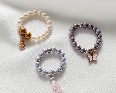 Ringe aus Swarovski Crystal Pearls in mauve flieder und ivory - Ringe Swarovski Crystal Pearls DIY