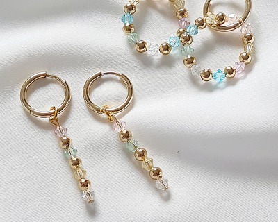 Ohrringe aus Glasfacettenperlen Edle Perlenohrringe Elegante Ohrringe - Modische Ohrringe