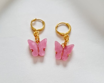 Schmetterling Ohrringe Schmetterlingsanhänger Fashionista Geschenke - Mädchen Ohrringe Pink