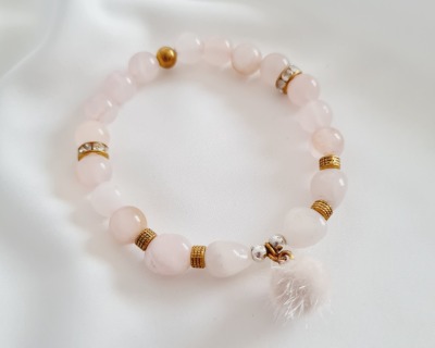 Armband Glänzendes Armband Jadeperlen Armband - Armband aus Rosenquarz Frauen Armband Perle