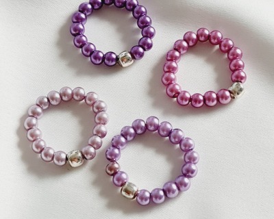 Perlenring Glaswachsperlen handgefertigt Eleganz - Ringe selber machen Perlenringe für