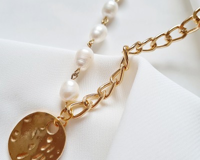 Elegante Halskette Süßwasser Zucht Perlen - Luxus Schmuckstück Hochwertige Kette