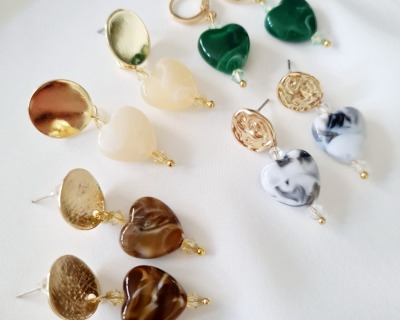 Ohrringe mit Herz Herzanhänger Schmuck mit Herz - hochwertiges Material Geschenkidee Perlen