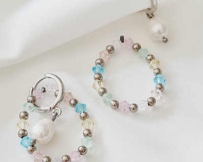 Ohrringe aus Preciosa Perlen mit Süßwasserperlen - Ohrringe Ohrring Ohrringe Silber Ohrstecker