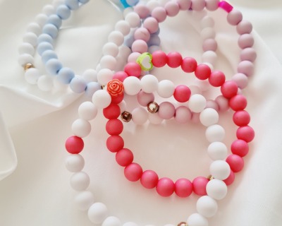 Armband Acrylperlen Sommerlook modisch trendig - Perlen Schmuck Perlen Armbänder Sommer